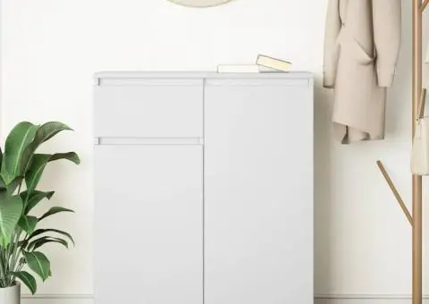 Bufetă cu sertar alb 71x35x84 cm din lemn prelucrat - 3/5