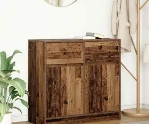 vidaXL Bufetă cu sertar Lemn vechi 80x34x76 cm Lemn prelucrat