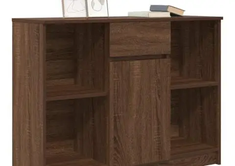 Bufetă cu sertar Stejar maro 101x35x76 cm Lemn prelucrat - 4/5