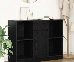 vidaXL Bufetă cu sertar Stejar negru 101x35x76 cm Lemn prelucrat