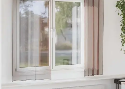 Perdele Voile cu Oelii 2 buc Maro 140x140 cm - 1/5