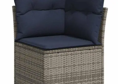 Set canapele de grădină cu perne, 8 piese, gri, poliratan - 4/5