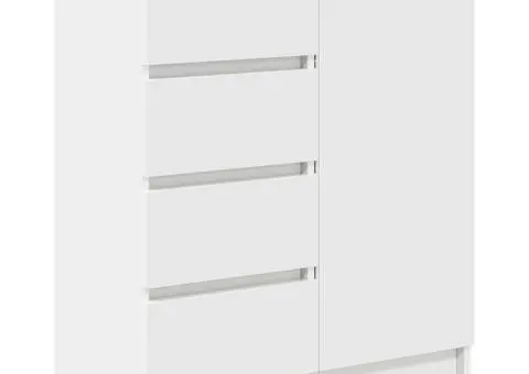 Bufetă cu sertare, alb, 71x35x84 cm, lemn prelucrat - 2/5