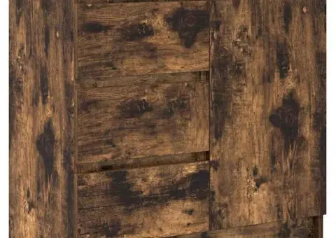 Bufetă cu sertar stejar afumat 71x35x65 cm lemn de stratificat - 4/5