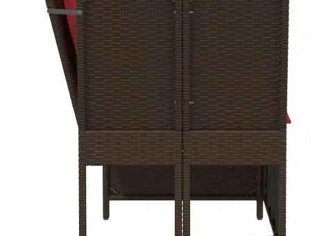 Canapea de grădină cu perne din polirattan maro - 5/5