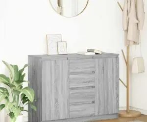 vidaXL Bufetă cu sertare Gri Sonoma 100,5x35x76 cm Lemn prelucrat