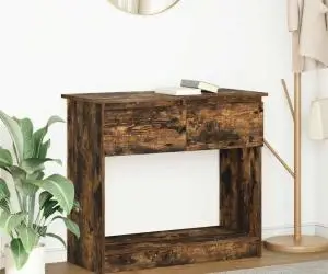 vidaXL Consolă cu sertare Stejar afumat 85,5x38,5x74,5 cm