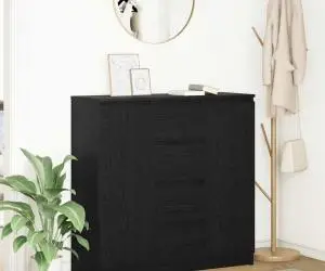 vidaXL Bufetă cu sertare Stejar negru 100,5x35x98,5 cm Lemn prelucrat