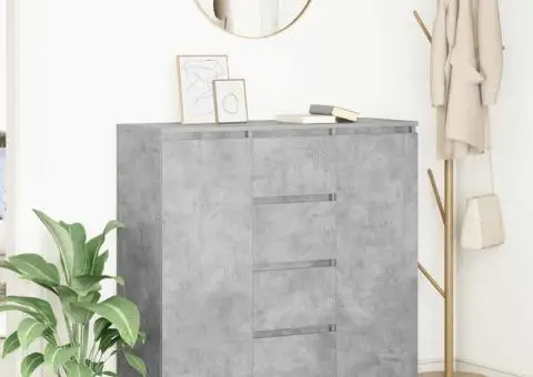 Bufetă cu sertare Gri beton 100,5x35x98,5 cm Lemn prelucrat - 1/5