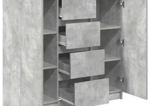 Bufetă cu sertare Gri beton 100,5x35x98,5 cm Lemn prelucrat - 5/5