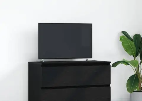 Dulap TV negru 80x35x54 cm lemn prelucrat - 1/5