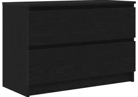 Dulap TV negru 80x35x54 cm lemn prelucrat - 2/5