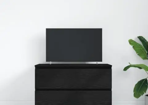 Dulap TV negru 80x35x54 cm lemn prelucrat - 3/5