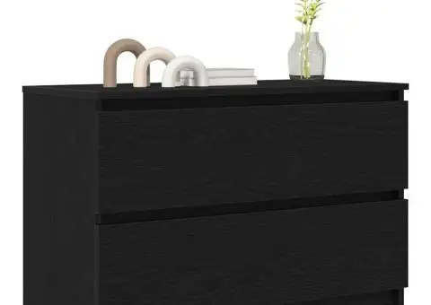 Dulap TV negru 80x35x54 cm lemn prelucrat - 4/5