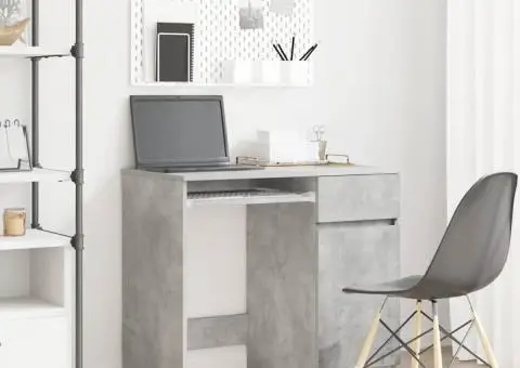 Birou Beton Gri 86x49x76 cm Lemn prelucrat - 1/5