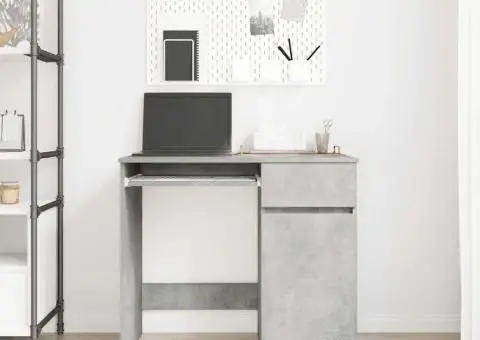 Birou Beton Gri 86x49x76 cm Lemn prelucrat - 3/5