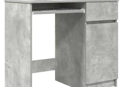 Birou Beton Gri 86x49x76 cm Lemn prelucrat - 4/5