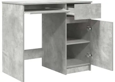 Birou Beton Gri 86x49x76 cm Lemn prelucrat - 5/5
