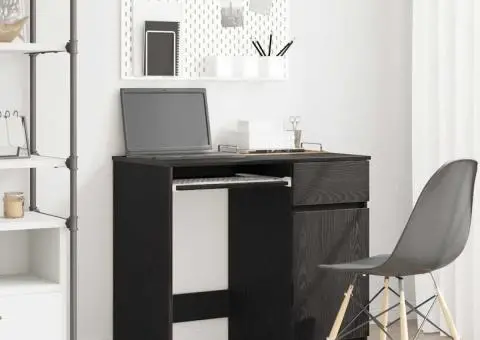 Birou Stejar negru 86x49x76 cm Lemn prelucrat - 1/5