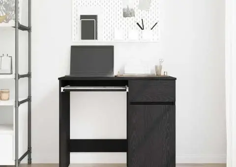 Birou Stejar negru 86x49x76 cm Lemn prelucrat - 3/5