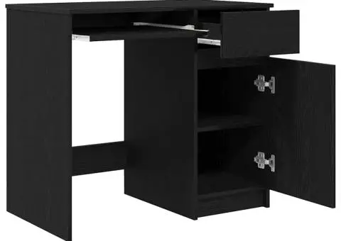 Birou Stejar negru 86x49x76 cm Lemn prelucrat - 5/5