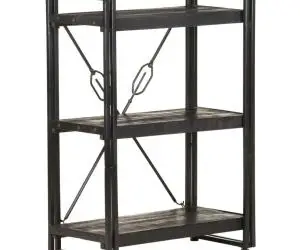 vidaXL Bibliotecă cu 3 rafturi, negru, 60x30x80 cm, lemn masiv mango