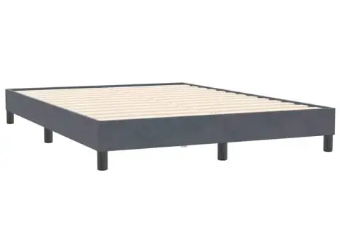 Pat box spring cu saltea, gri închis, 140x210 cm, catifea - 5/5