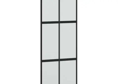 Ușă glisantă cu set feronerie neagră 76x205cm sticlă securizată - 5/5