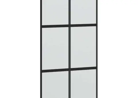 Ușă glisantă cu set de feronerie neagră sticlă securizată - 5/5