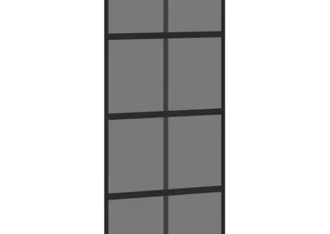 Ușă glisantă cu set feronerie neagră 90x205cm sticlă securizată - 5/5