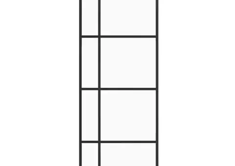 Ușă glisantă cu set de feronerie neagră 76x205 cm Sticlă ESG - 2/5