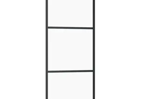 Ușă glisantă cu set de feronerie neagră 76x205 cm Sticlă ESG - 5/5