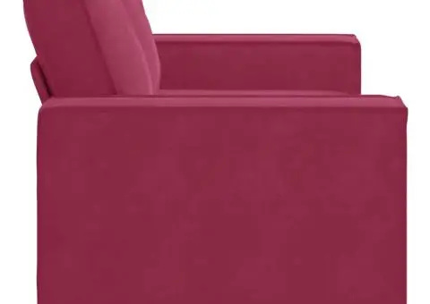 Canapea cu 2 locuri, roșu vin, 120 cm, catifea - 5/5