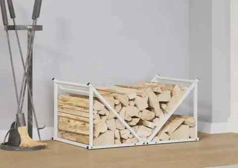 Suport pentru lemne de foc alb Oțel laminat la rece - 1/5