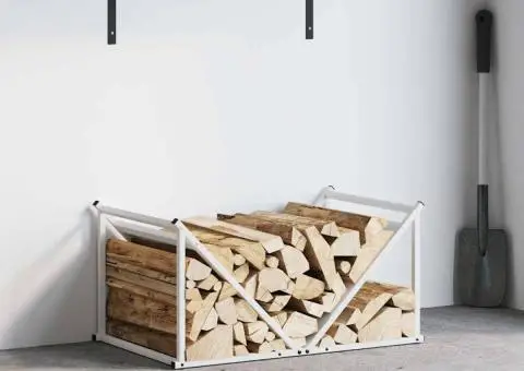 Suport pentru lemne de foc alb Oțel laminat la rece - 3/5