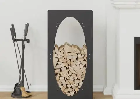 Suport pentru lemne de foc negru Oțel laminat la rece - 3/5