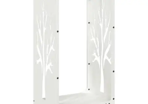 Suport pentru lemne de foc alb 40x30x80 cm Oțel laminat la rece - 2/5