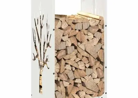 Suport pentru lemne de foc alb 40x30x80 cm Oțel laminat la rece - 4/5