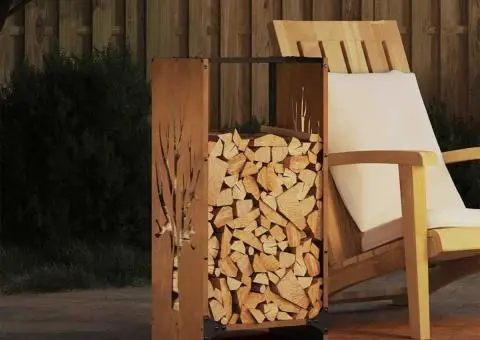 Suport pentru lemne de foc 40x30x80 cm Oțel pentru intemperii - 1/5