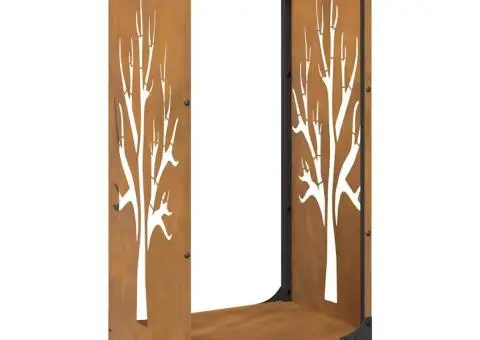 Suport pentru lemne de foc 40x30x80 cm Oțel pentru intemperii - 2/5