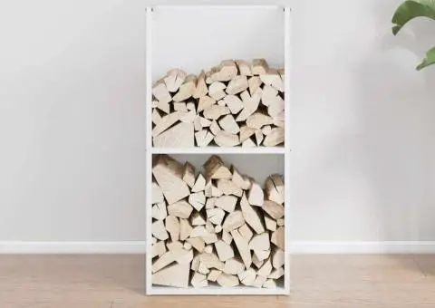 Suport pentru lemne de foc alb 40x30x80 cm Oțel laminat la rece - 3/5