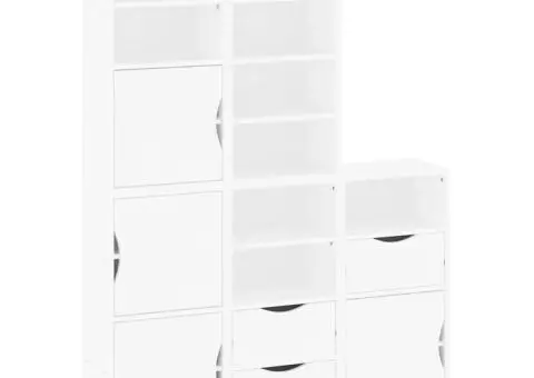 Dulapuri laterale 5 buc ODDA alb 40x24x79 cm lemn masiv de pin - 2/5