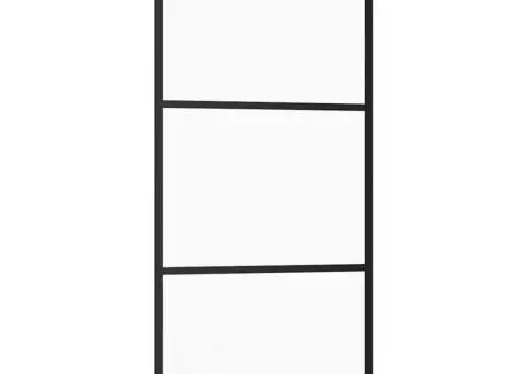 Ușă glisantă cu set de feronerie neagră 90x205 cm Sticlă ESG - 5/5