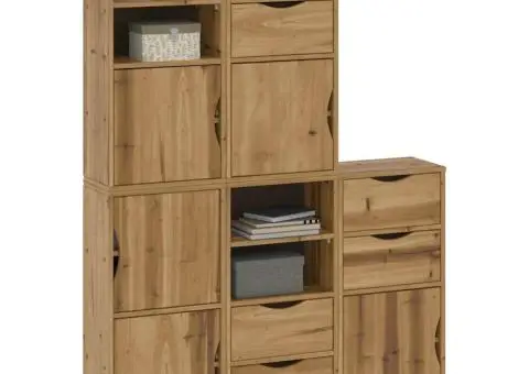 Dulapuri laterale 5 buc "ODDA" 40x24x79 cm lemn masiv de pin - 4/5