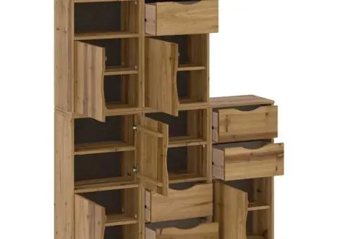 Dulapuri laterale 5 buc "ODDA" 40x24x79 cm lemn masiv de pin - 5/5