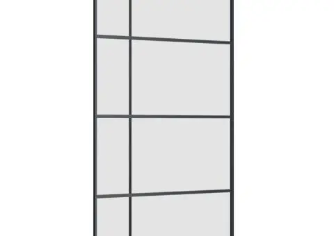 Ușă glisantă cu set de feronerie neagră 102,5x205 cm Sticlă ESG - 5/5