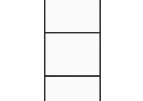 Ușă glisantă cu set de feronerie neagră 90x205 cm Sticlă ESG - 2/5