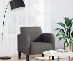 vidaXL Canapea scaun cu cotiere gri 54 cm piele artificială