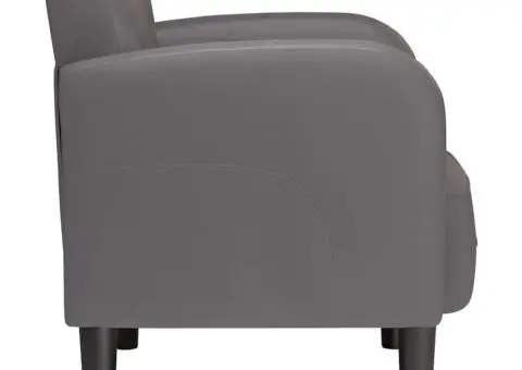 Canapea scaun cu cotiere gri 54 cm piele artificială - 4/5