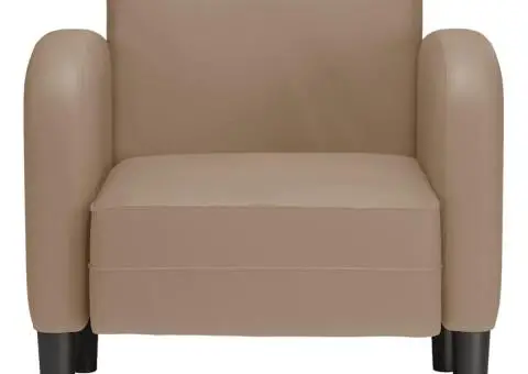 Canapea scaun cu cotiere Cappuccino 54 cm piele artificială - 3/5